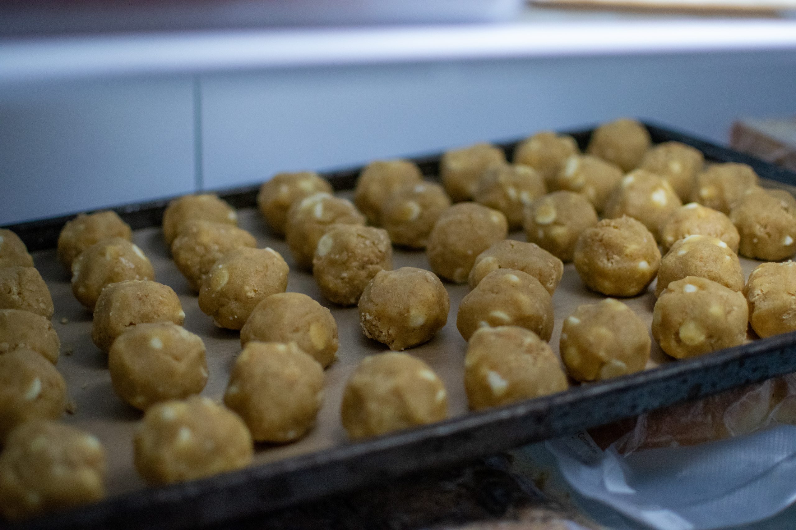 sealed s’mores cookie dough balls ready for the freezer
