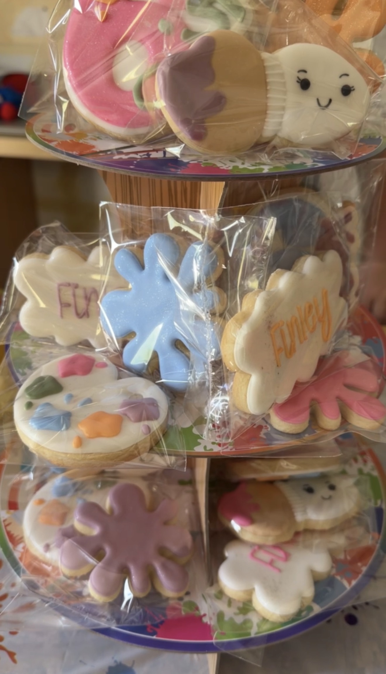 Art-themed decorated sugar cookies made by Three Little Crumbs