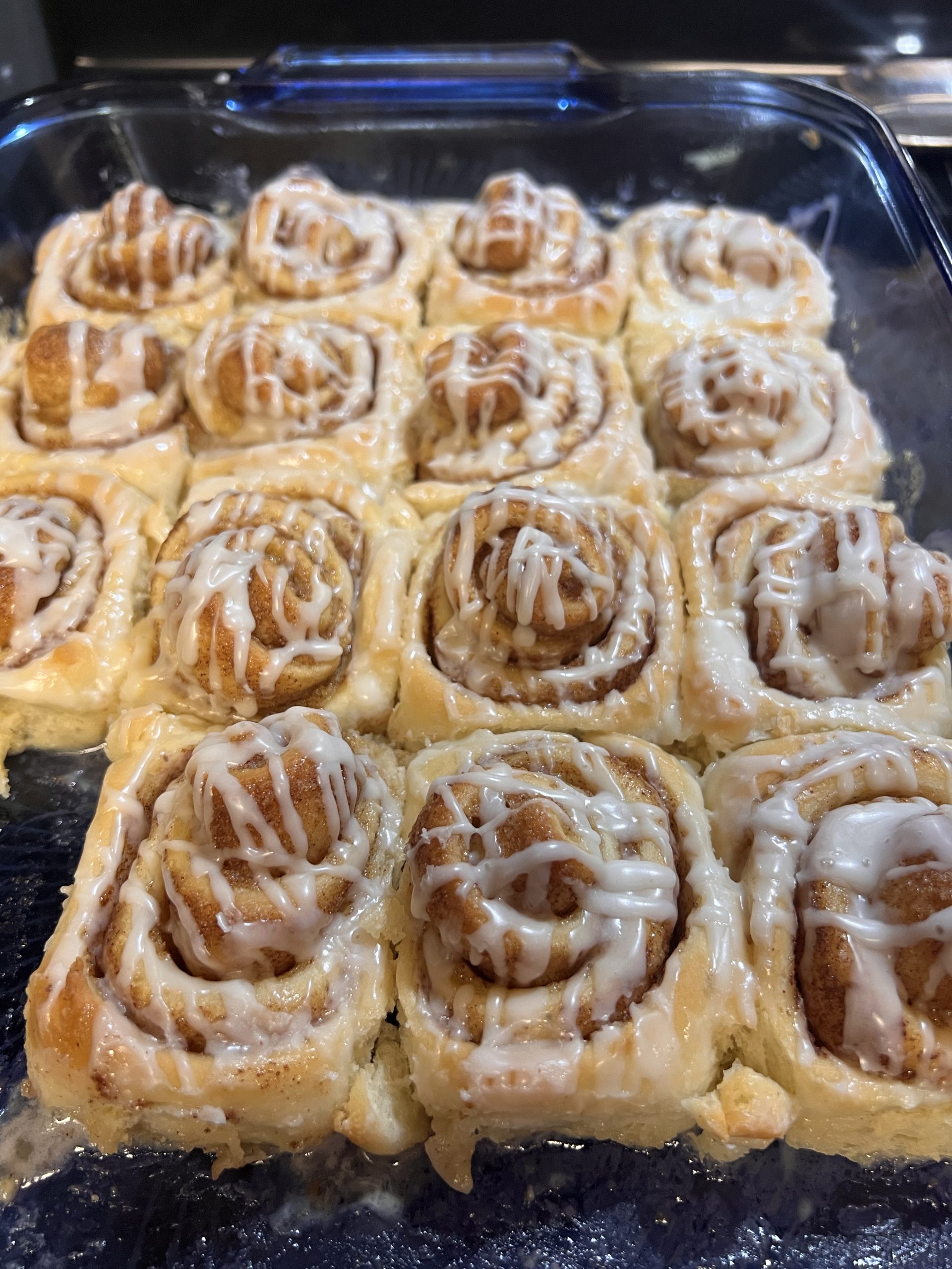 The first larger cinnamon roll test batch